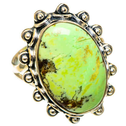 Lemon Chrysoprase Rings handcrafted by Ana Silver Co - RING107070 - Photo 2