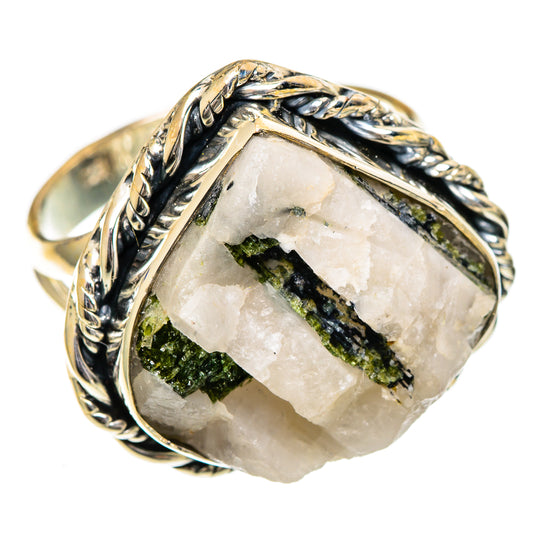 Green Tourmaline in Quartz Rings handcrafted by Ana Silver Co - RING107072 - Photo 2