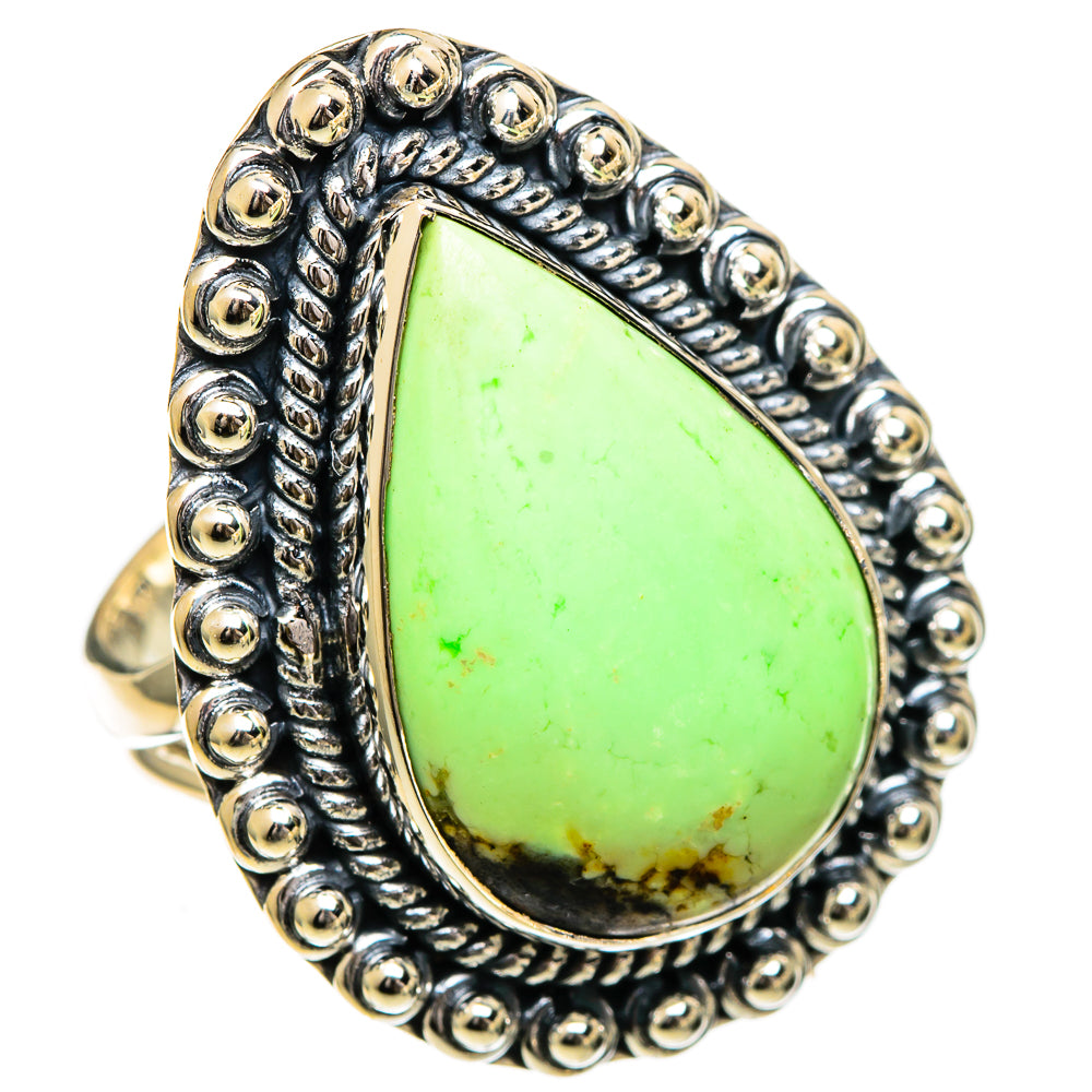 Lemon Chrysoprase Rings handcrafted by Ana Silver Co - RING107076 - Photo 2