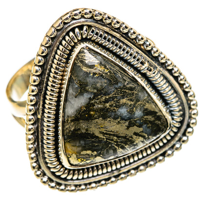 Pyrite Agate Rings handcrafted by Ana Silver Co - RING107097 - Photo 2