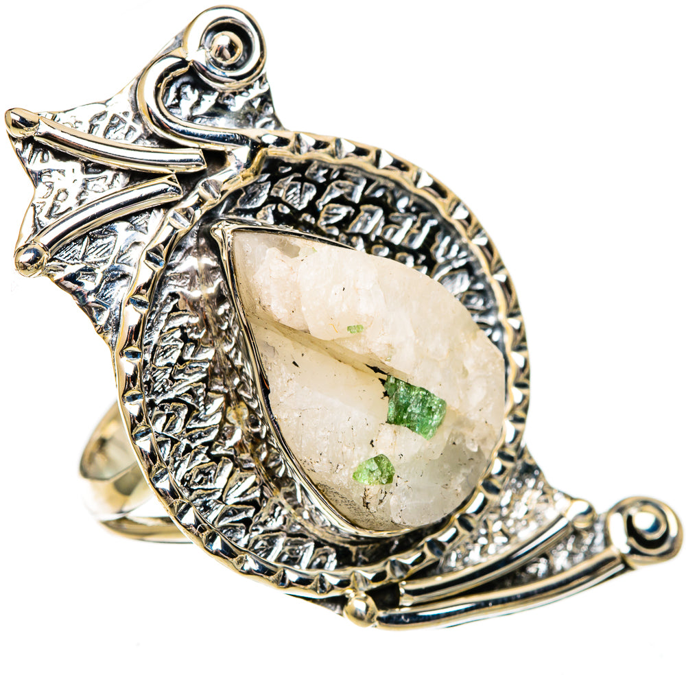 Green Quartz Crystal Rings handcrafted by Ana Silver Co - RING107103 - Photo 2