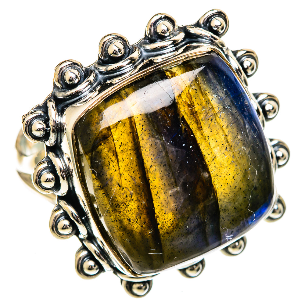 Labradorite Rings handcrafted by Ana Silver Co - RING107109 - Photo 2