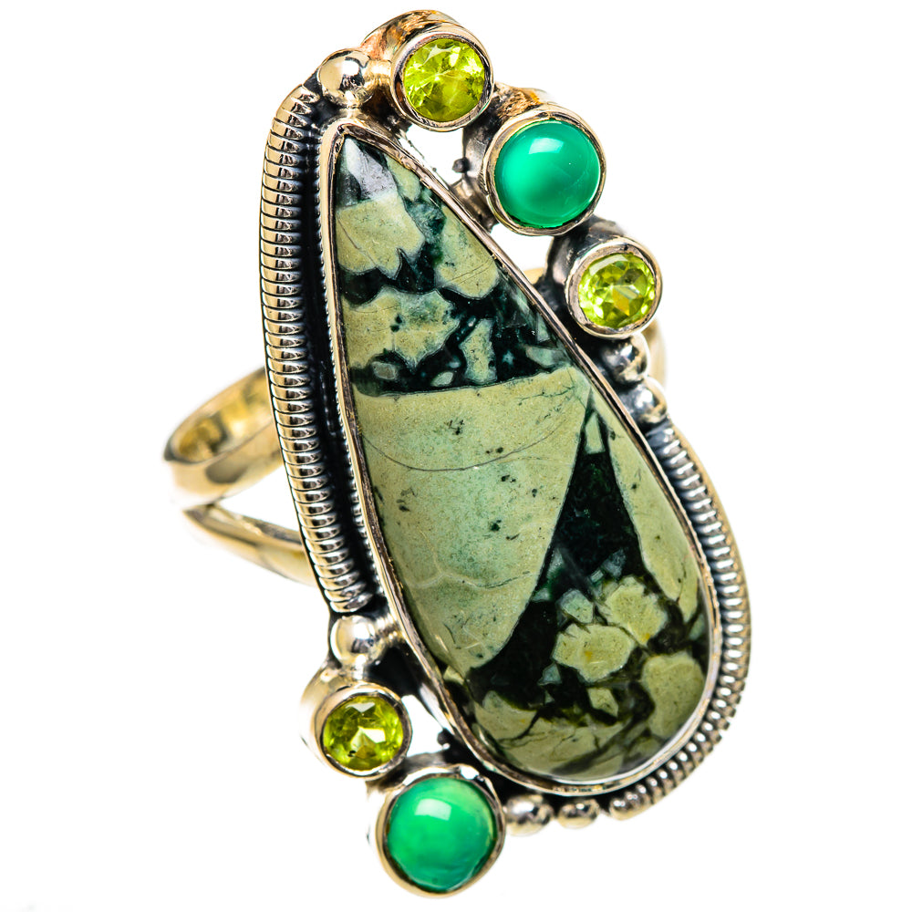 Brecciated Green Jasper Rings handcrafted by Ana Silver Co - RING107116 - Photo 2