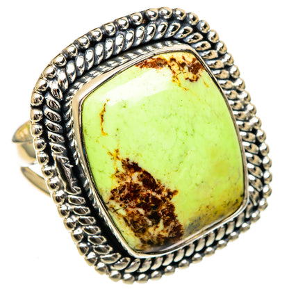 Lemon Chrysoprase Rings handcrafted by Ana Silver Co - RING107117 - Photo 2