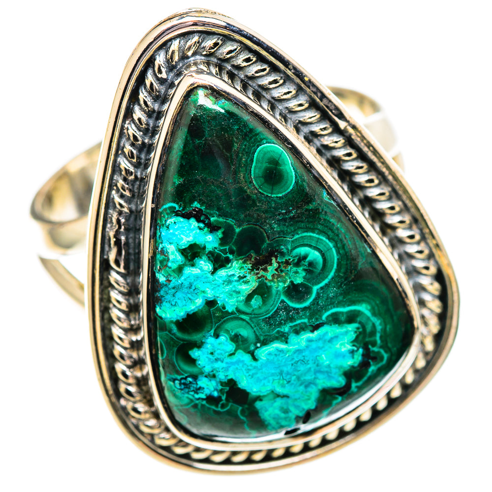 Malachite In Chrysocolla Rings handcrafted by Ana Silver Co - RING107137 - Photo 2
