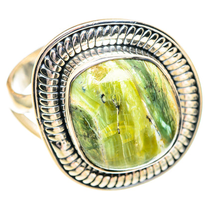 African Green Opal Rings handcrafted by Ana Silver Co - RING107141 - Photo 2