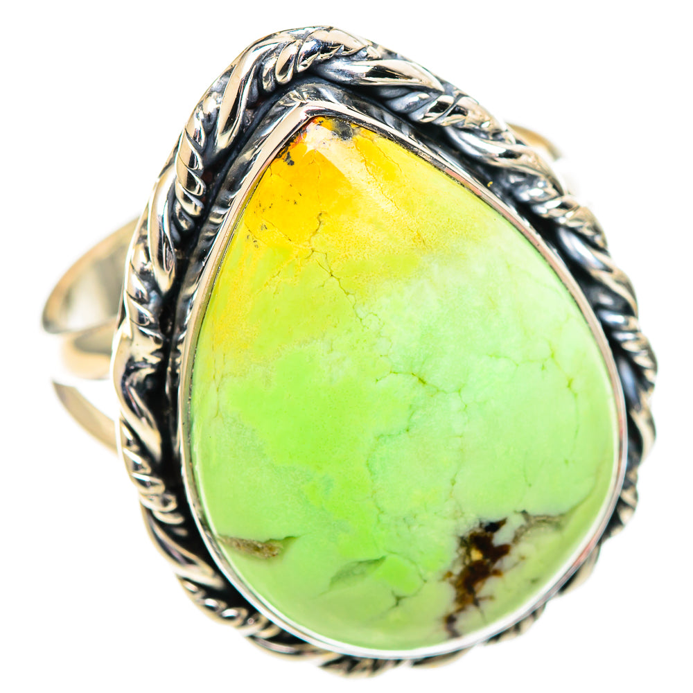 Lemon Chrysoprase Rings handcrafted by Ana Silver Co - RING107142 - Photo 2