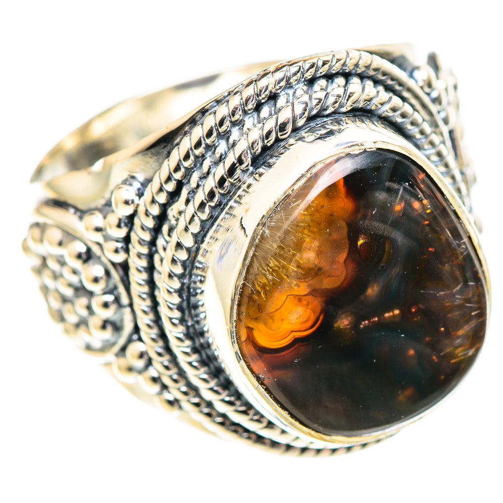 Mexican Fire Agate Rings handcrafted by Ana Silver Co - RING107146 - Photo 2