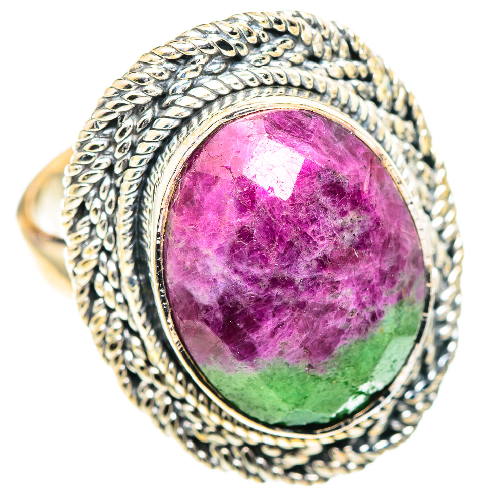 Ruby Zoisite Rings handcrafted by Ana Silver Co - RING107150 - Photo 2