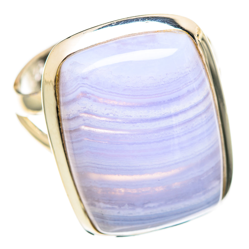 Blue Lace Agate Rings handcrafted by Ana Silver Co - RING107156 - Photo 2