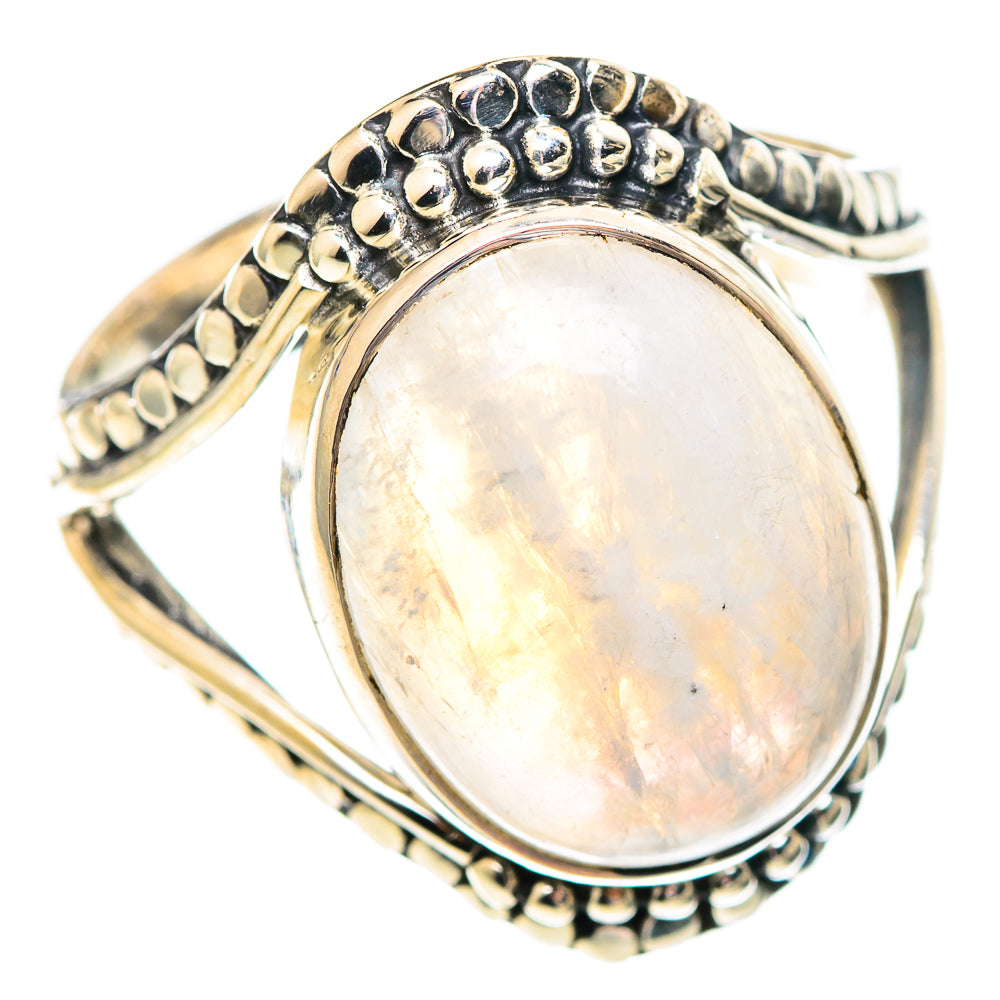 Rainbow Moonstone Rings handcrafted by Ana Silver Co - RING107157 - Photo 2