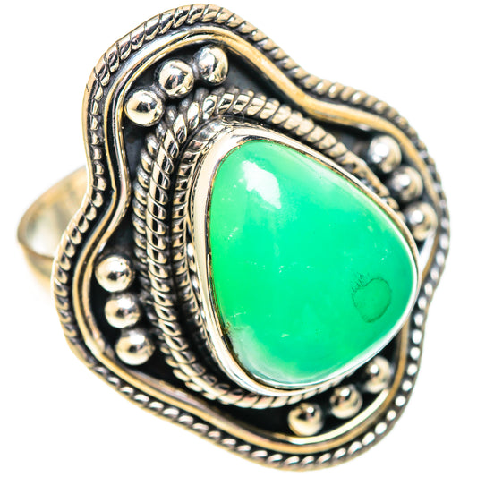 Chrysoprase Rings handcrafted by Ana Silver Co - RING107177 - Photo 2