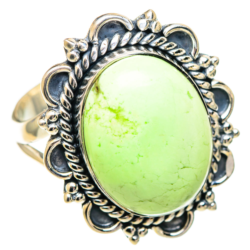 Lemon Chrysoprase Rings handcrafted by Ana Silver Co - RING107205 - Photo 2
