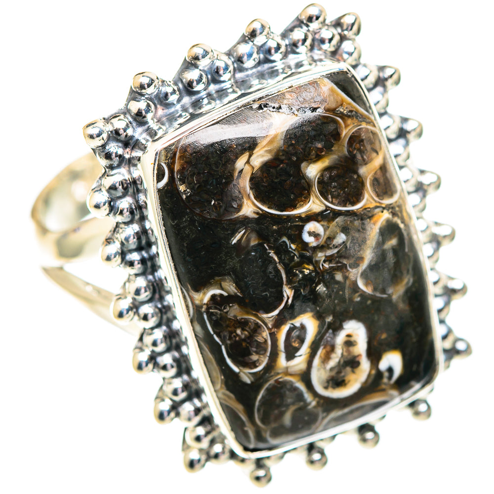Turritella Agate Rings handcrafted by Ana Silver Co - RING107212 - Photo 2