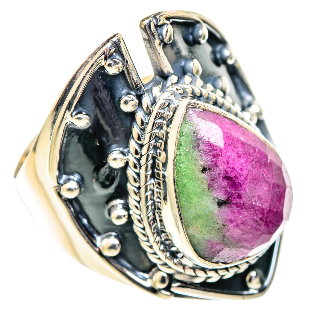 Ruby Zoisite Rings handcrafted by Ana Silver Co - RING107216 - Photo 2