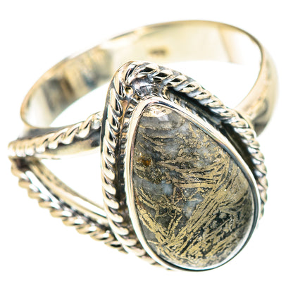 Pyrite Agate Rings handcrafted by Ana Silver Co - RING107221 - Photo 2