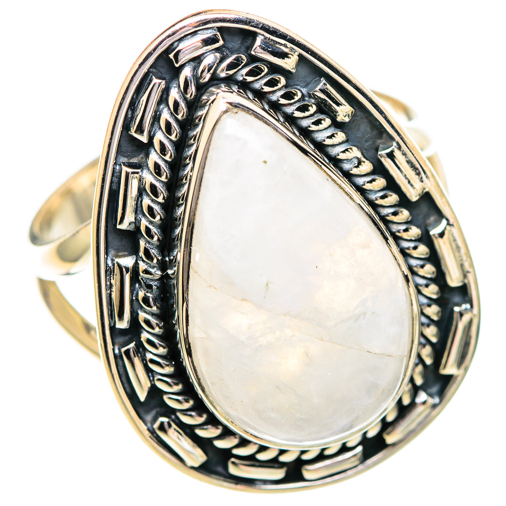 Rainbow Moonstone Rings handcrafted by Ana Silver Co - RING107225 - Photo 2