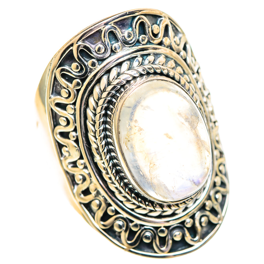 Rainbow Moonstone Rings handcrafted by Ana Silver Co - RING107226 - Photo 2