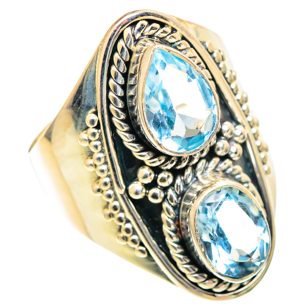 Blue Topaz Rings handcrafted by Ana Silver Co - RING107231 - Photo 2