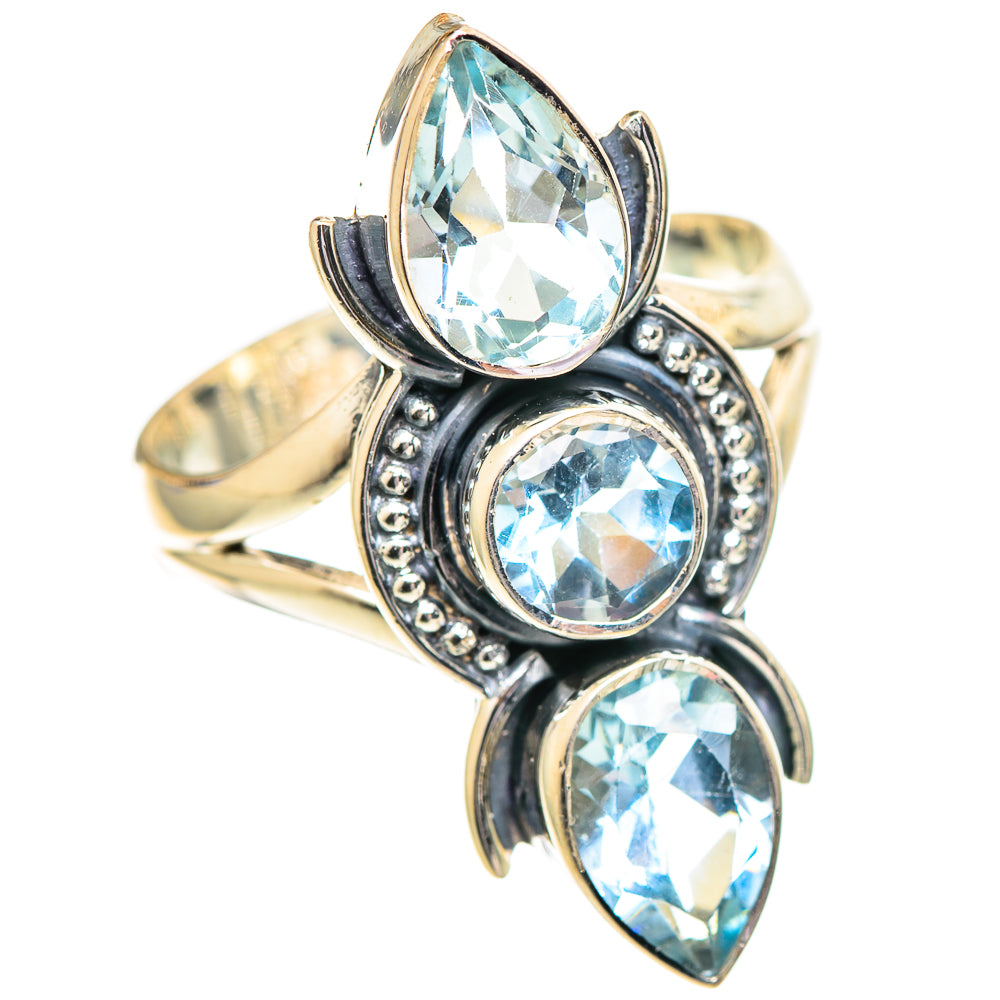 Blue Topaz Rings handcrafted by Ana Silver Co - RING107237 - Photo 2