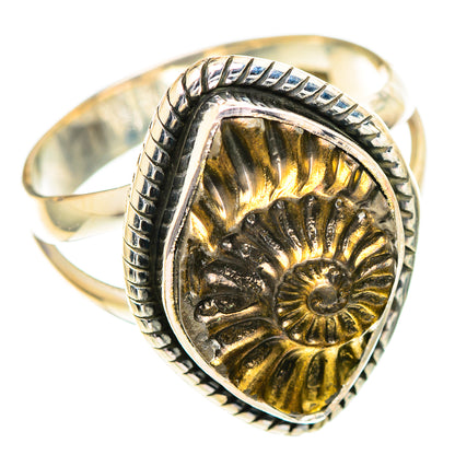 Pyrite Fossil Rings handcrafted by Ana Silver Co - RING107254 - Photo 2