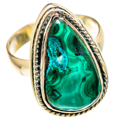 Malachite In Chrysocolla Rings handcrafted by Ana Silver Co - RING107268 - Photo 2
