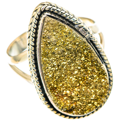 Spectro Pyrite Fossil Rings handcrafted by Ana Silver Co - RING107283 - Photo 2