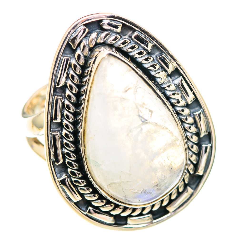 Rainbow Moonstone Rings handcrafted by Ana Silver Co - RING107288 - Photo 2
