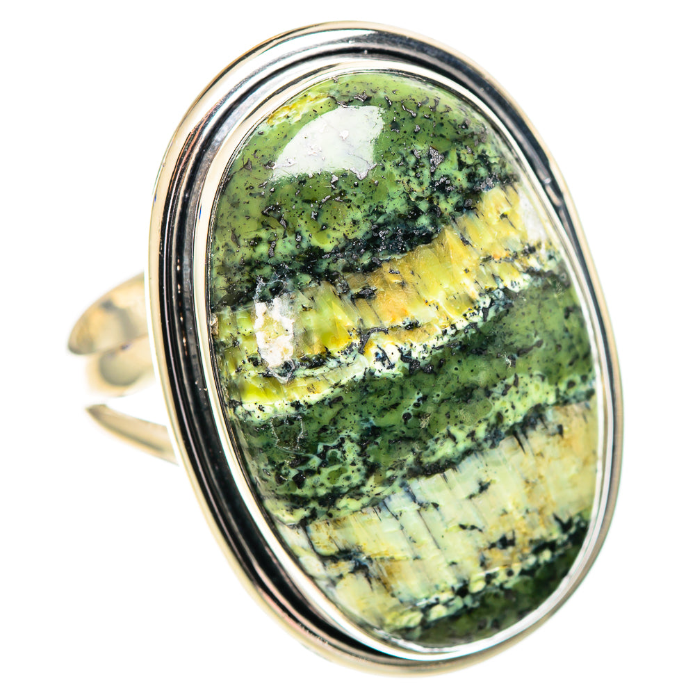 Green Vein Jasper Rings handcrafted by Ana Silver Co - RING107330 - Photo 2