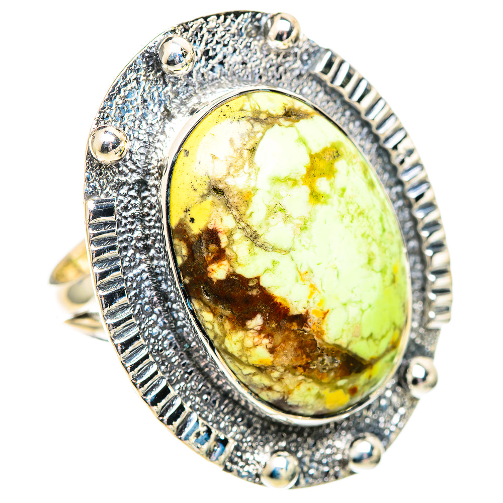 Lemon Chrysoprase Rings handcrafted by Ana Silver Co - RING107333 - Photo 2