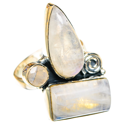 Rainbow Moonstone Rings handcrafted by Ana Silver Co - RING107353 - Photo 2