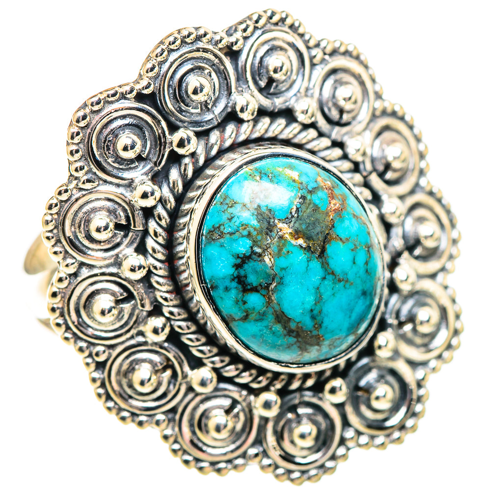 Blue Copper Composite Turquoise Rings handcrafted by Ana Silver Co - RING107358 - Photo 2