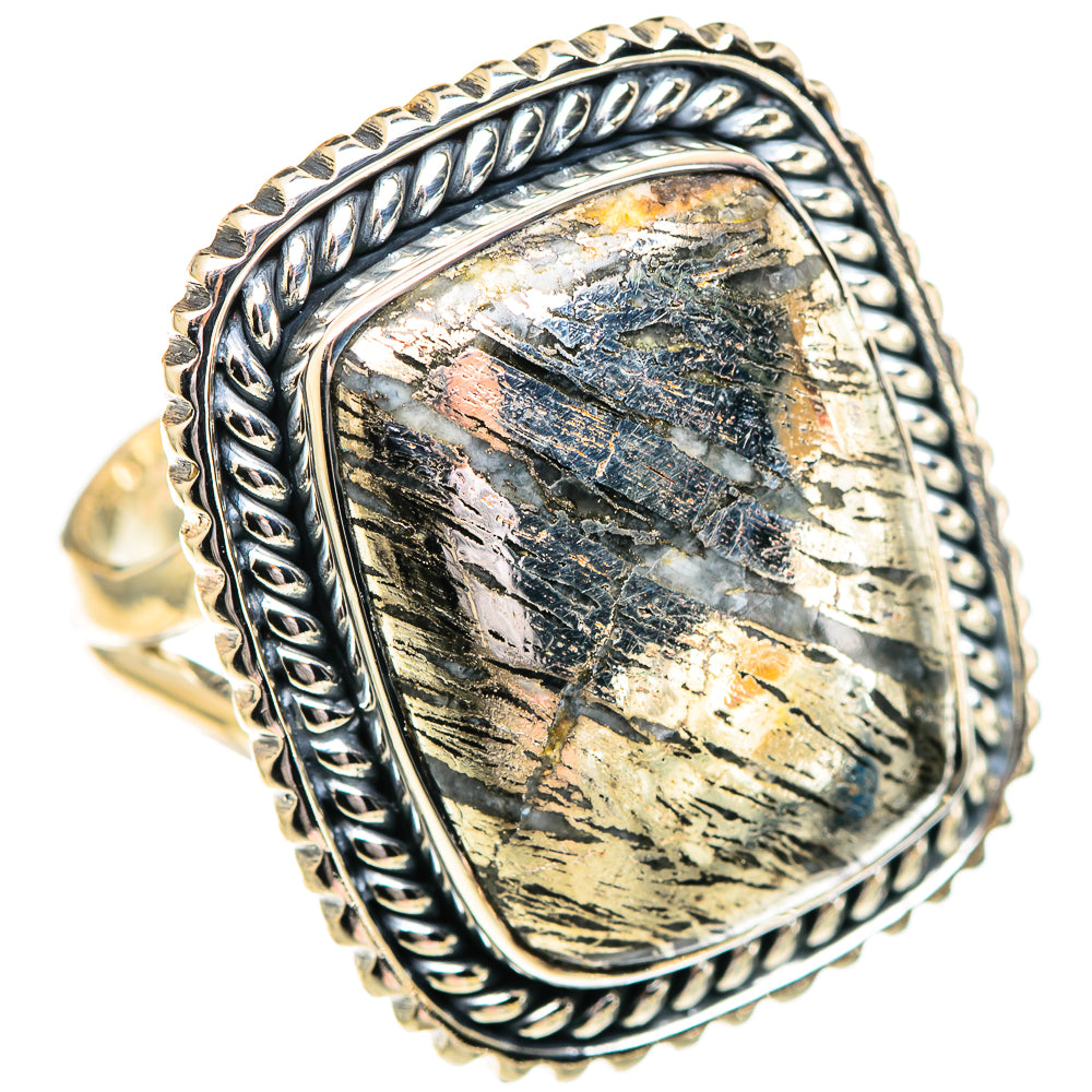 Pyrite Agate Rings handcrafted by Ana Silver Co - RING107387 - Photo 2