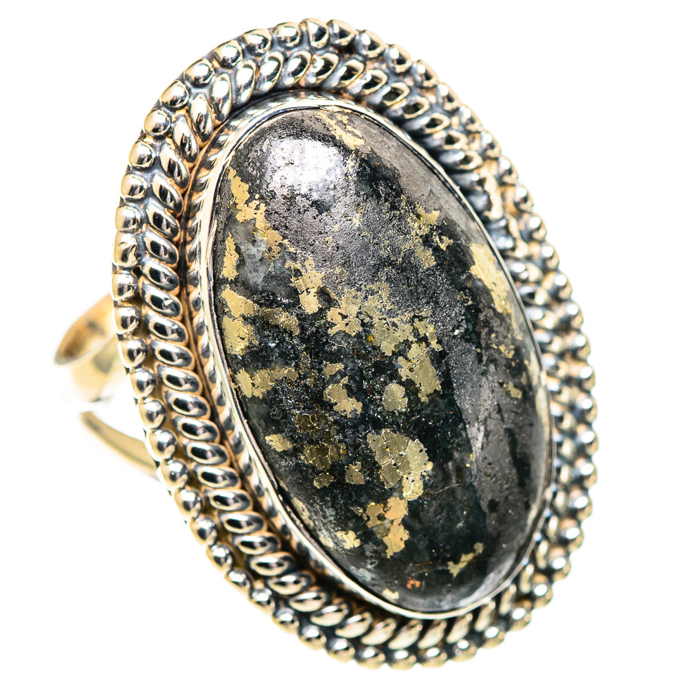 Pyrite Agate Rings handcrafted by Ana Silver Co - RING107390 - Photo 2