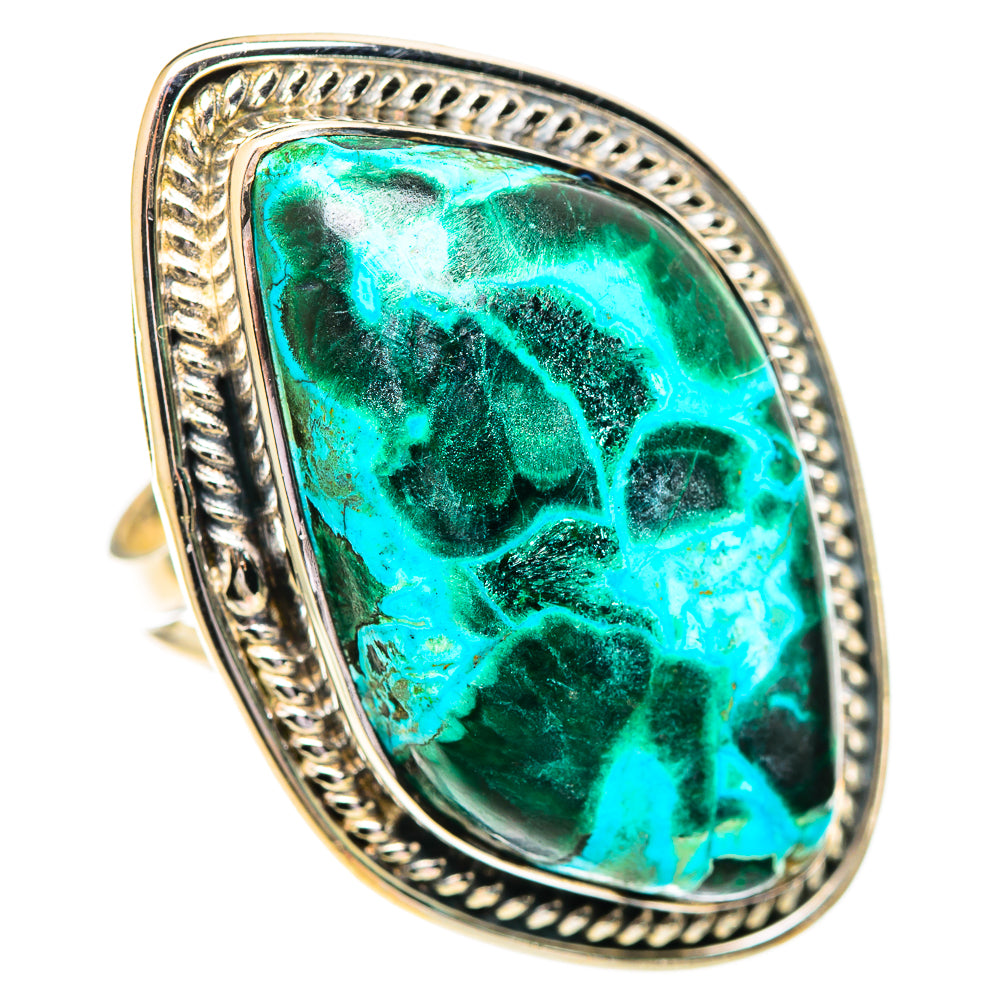 Malachite In Chrysocolla Rings handcrafted by Ana Silver Co - RING107401 - Photo 2