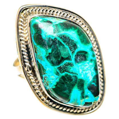 Malachite In Chrysocolla Rings handcrafted by Ana Silver Co - RING107401 - Photo 2