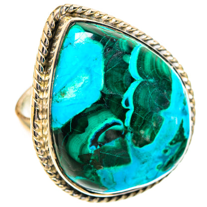 Malachite In Chrysocolla Rings handcrafted by Ana Silver Co - RING107402 - Photo 2