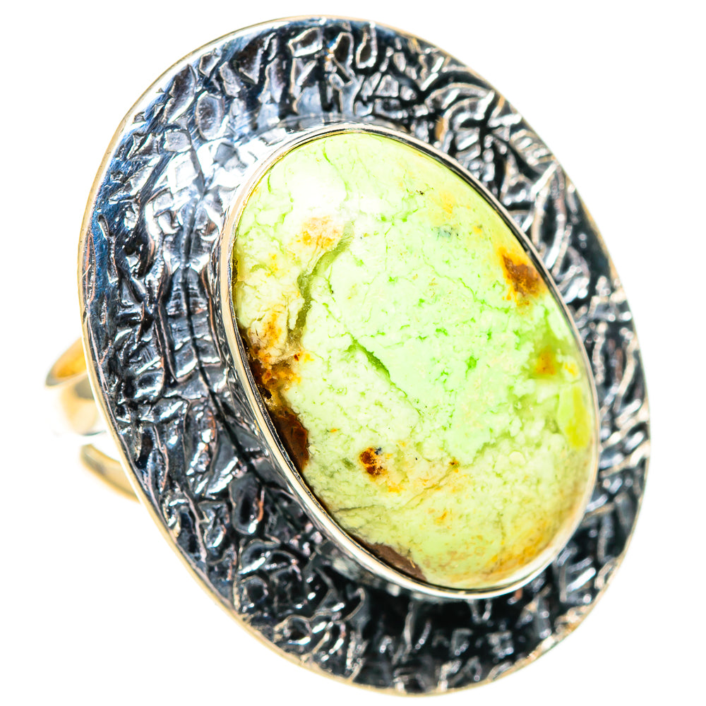 Lemon Chrysoprase Rings handcrafted by Ana Silver Co - RING107411 - Photo 2
