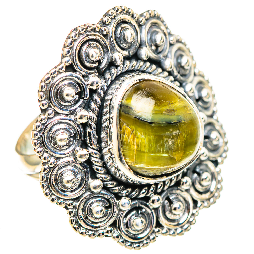 African Green Opal Rings handcrafted by Ana Silver Co - RING107416 - Photo 2
