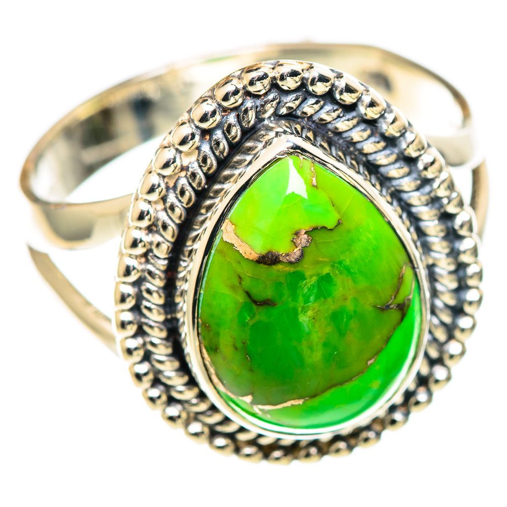Green Copper Composite Turquoise Rings handcrafted by Ana Silver Co - RING107439 - Photo 2