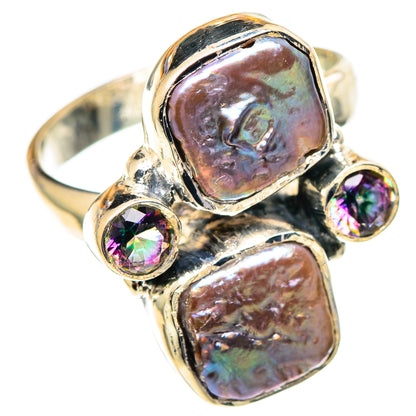Titanium Mother Of Pearl Rings handcrafted by Ana Silver Co - RING107489 - Photo 2