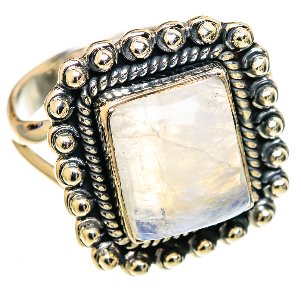 Rainbow Moonstone Rings handcrafted by Ana Silver Co - RING107492 - Photo 2