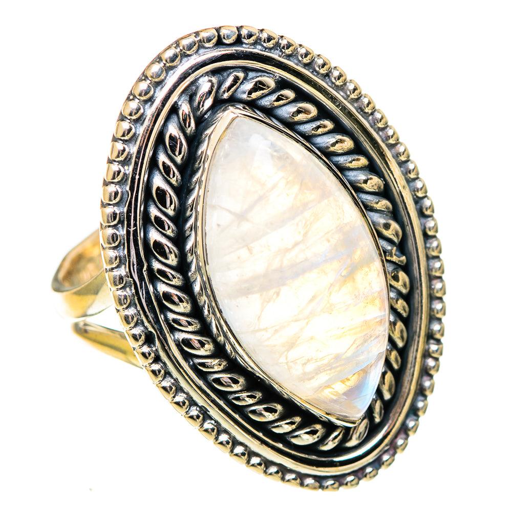 Rianbow Moonstone Rings handcrafted by Ana Silver Co - RING107493 - Photo 2
