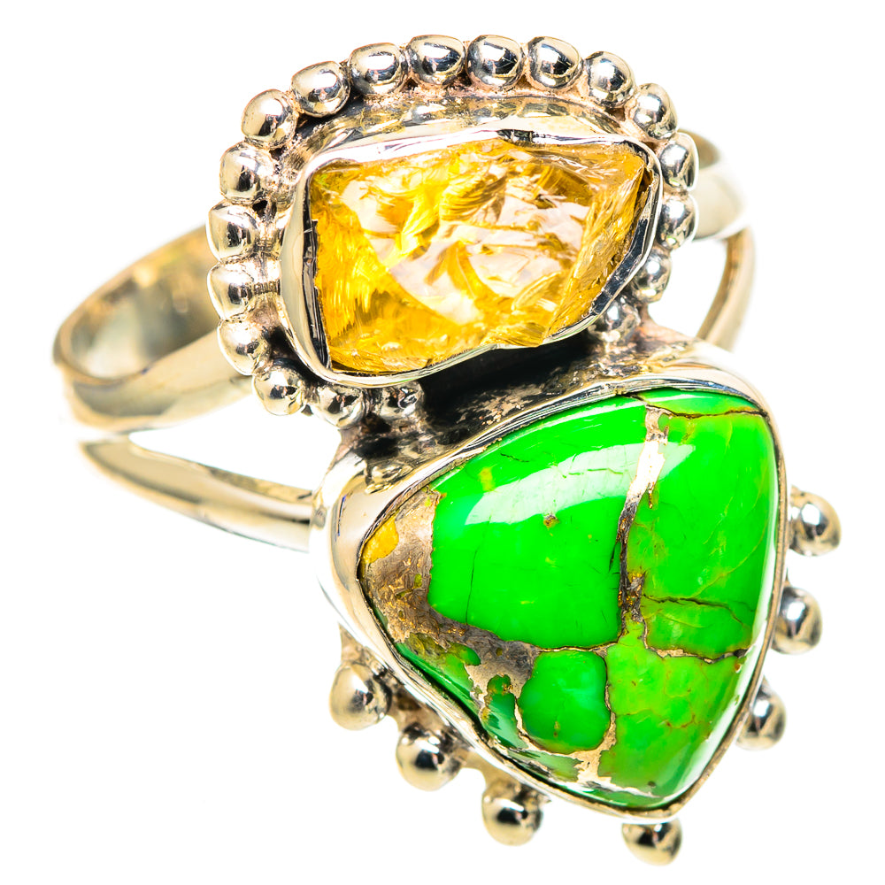 Green Copper Composite Turquoise Rings handcrafted by Ana Silver Co - RING107510 - Photo 2