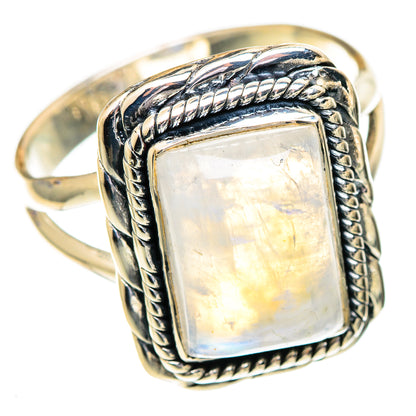Rainbow Moonstone Rings handcrafted by Ana Silver Co - RING107525 - Photo 2