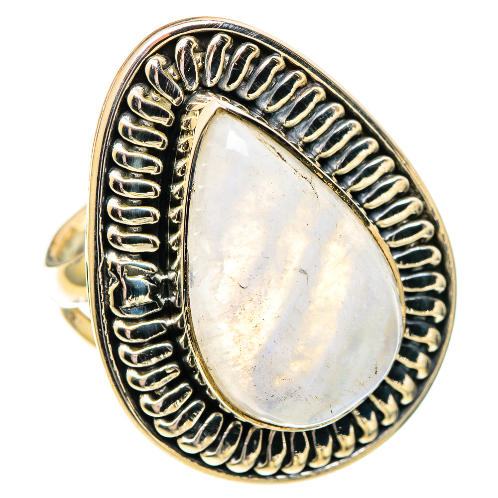 Rainbow Moonstone Rings handcrafted by Ana Silver Co - RING107554 - Photo 2