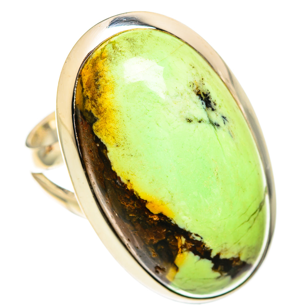 Lemon Chrysoprase Rings handcrafted by Ana Silver Co - RING107564 - Photo 2