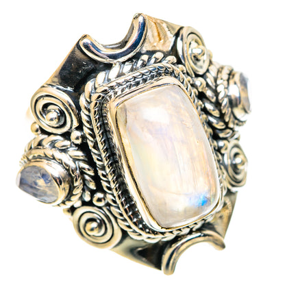 Rainbow Moonstone Rings handcrafted by Ana Silver Co - RING107585 - Photo 2