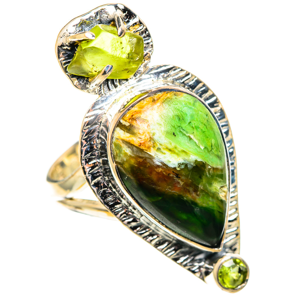 Australian Green Opal Rings handcrafted by Ana Silver Co - RING107600 - Photo 2