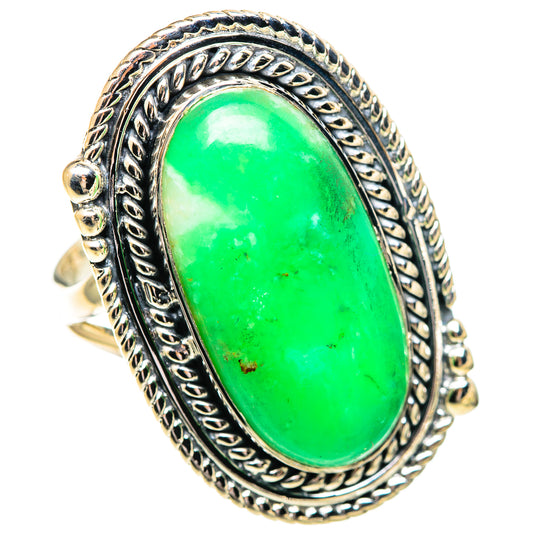 Chrysoprase Rings handcrafted by Ana Silver Co - RING107601 - Photo 2